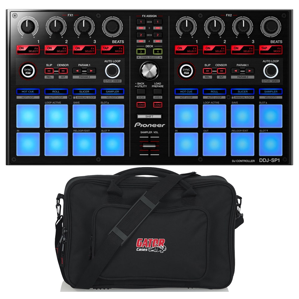 Pioneer DDJ-SP1 Compact Pad Controller for Serato DJ with Gator GK-1610  Carry Bag