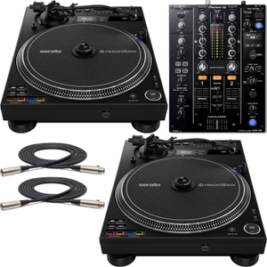 pioneer plx crss12 direct drive hybrid turntables 2 w djm 450 mixer cables