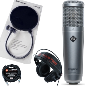 presonus px 1 large diaphragm cardioid condenser microphone w headphones cable pop filter
