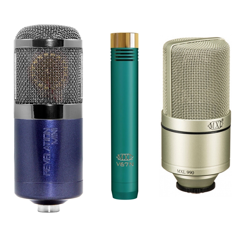 MXL Acoustic Guitar Microphone Pack w/ Revelation Mini FET, V67N, 990 Microphones