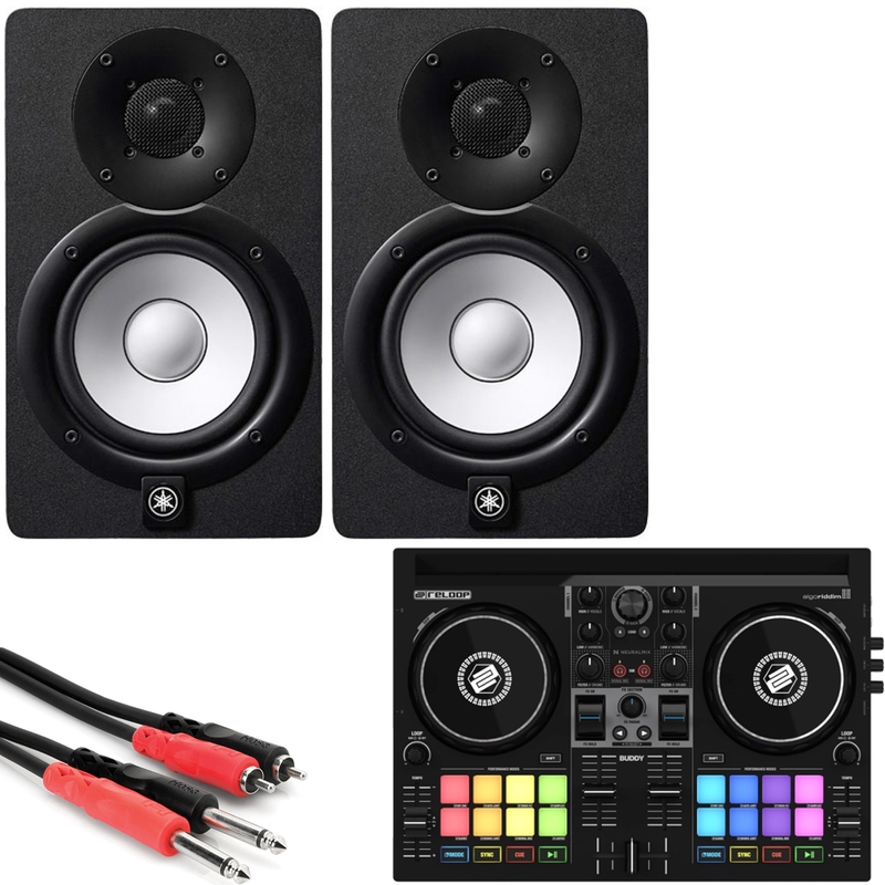 Reloop Buddy DJ Controller w/ Yamaha HS5 5" Powered Studio Monitors (Pair) & Cable