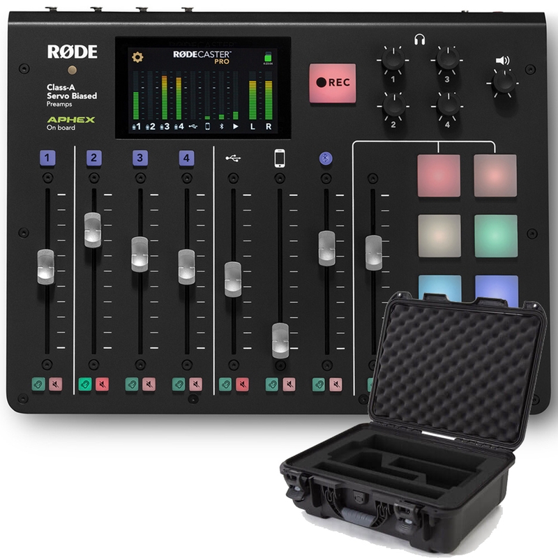Rode RodeCaster RØDECaster Pro Podcast Production Studio Mixer Interface with Gator Titan Case