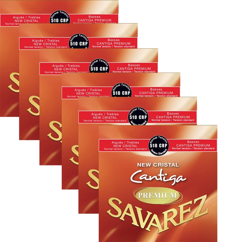 6-Pack Savarez 510CRP New Cristal Cantiga Premium Normal Tension Classical Guitar Strings