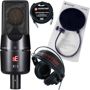 se electronics x1 s cardioid condenser recording microphone w headphones cable pop filter