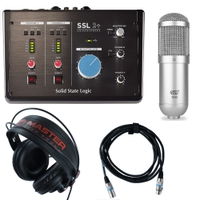 Home Recording Podcasting SSL-2 Plus Audio Interface + Mic + Cable + Headphones