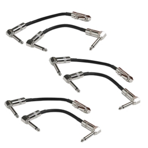 6-Pack Strukture 6 inch Right-Angle 1/4" Instrument Guitar Pedal Patch Cables