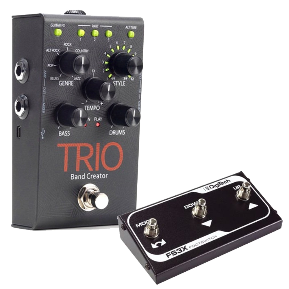 pista Piquete Insustituible Digitech TRIO Band Creator Guitar Effects Pedal with Digitech FS3X  Footswitch