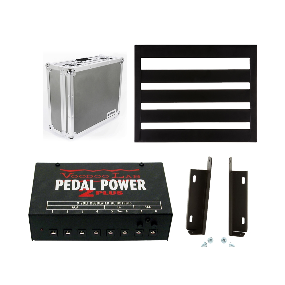Pedaltrain Novo 18 Pedalboard With Voodoo Lab Mounting Kit Pedal Power 2 Plus Power Supply Tour Case