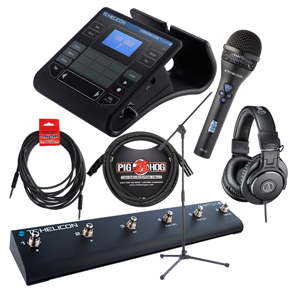 Tc Helicon Voicelive Touch 2 With Mp 76 Microphone Switch 6 Stand Cables M30x Headphones Carry Bag