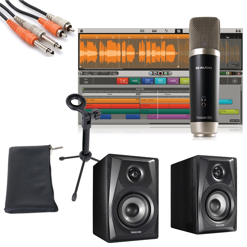 M-Audio Vocal Studio Personal Recording Studio with Tascam VL-S3 Monitors and Cables