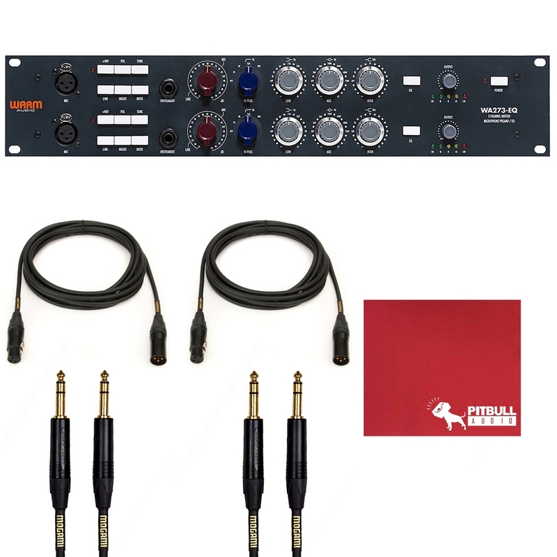 Warm Audio WA273-EQ Mic/Line/Instrument Preamp & EQ with Mogami Gold 1/4" TRS and XLR Cables