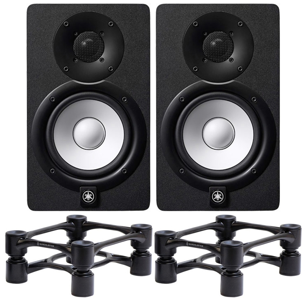 Yamaha Hs5 5 Studio Monitor Pair Black With Isoacoustics Aperta Stands Black