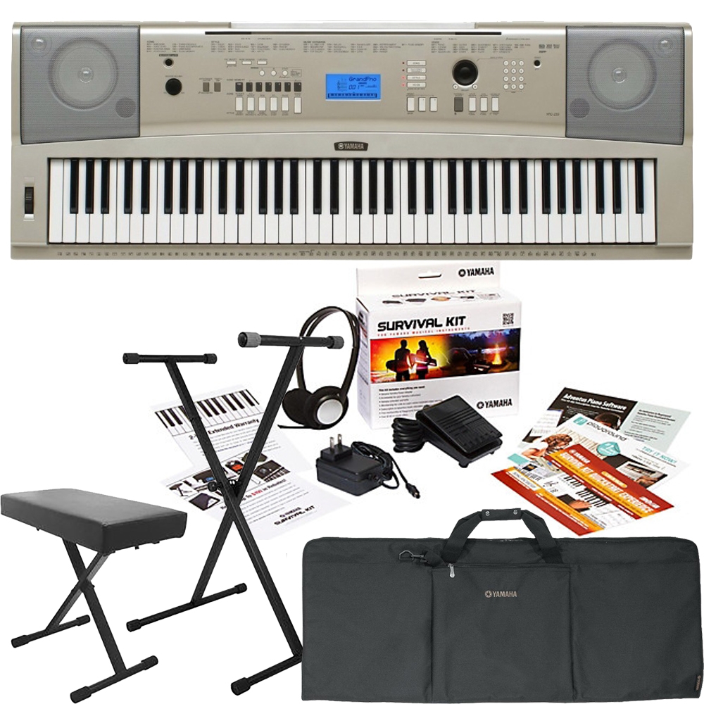 Yamaha Ypg 235 76 Key Keyboard With Survival Kit D2 Carry Bag Stand Bench And Sustain Pedal