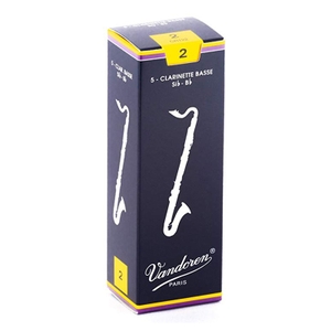 vandoren cr122 bass clarinet traditional reeds strength 2 box of 5