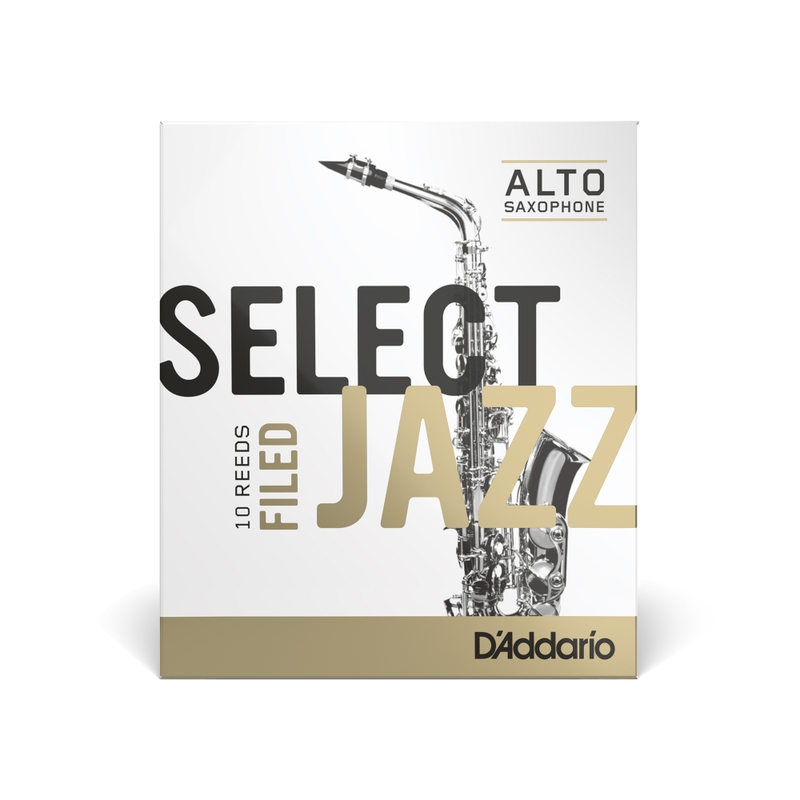 D'Addario RSF10ASX2H Select Jazz Filed Alto Saxophone Reed 10-Pack, Strength 2 Hard