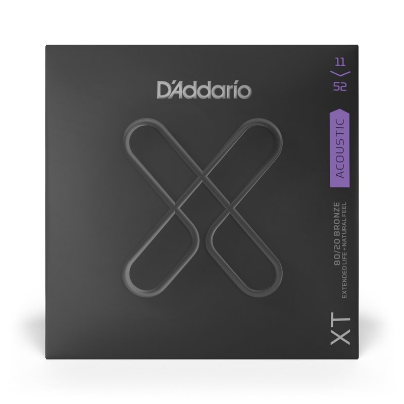 6-PACK of D'Addario XTABR1152 XT Series Acoustic Guitar Strings, 80/20 Bronze, 11-52