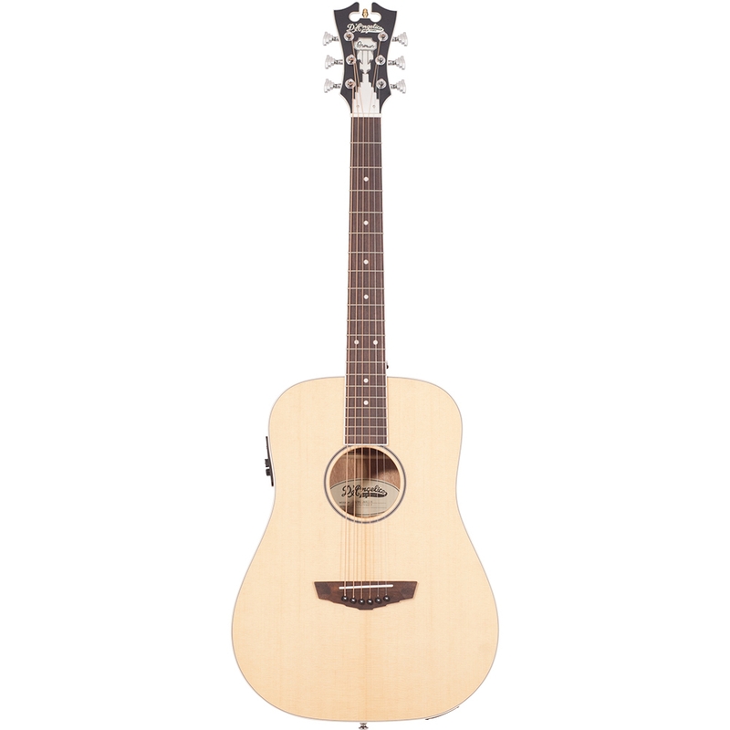 D'Angelico Guitars Premier Niagara Mini Dreadnought Acoustic Guitar, Natural Finish