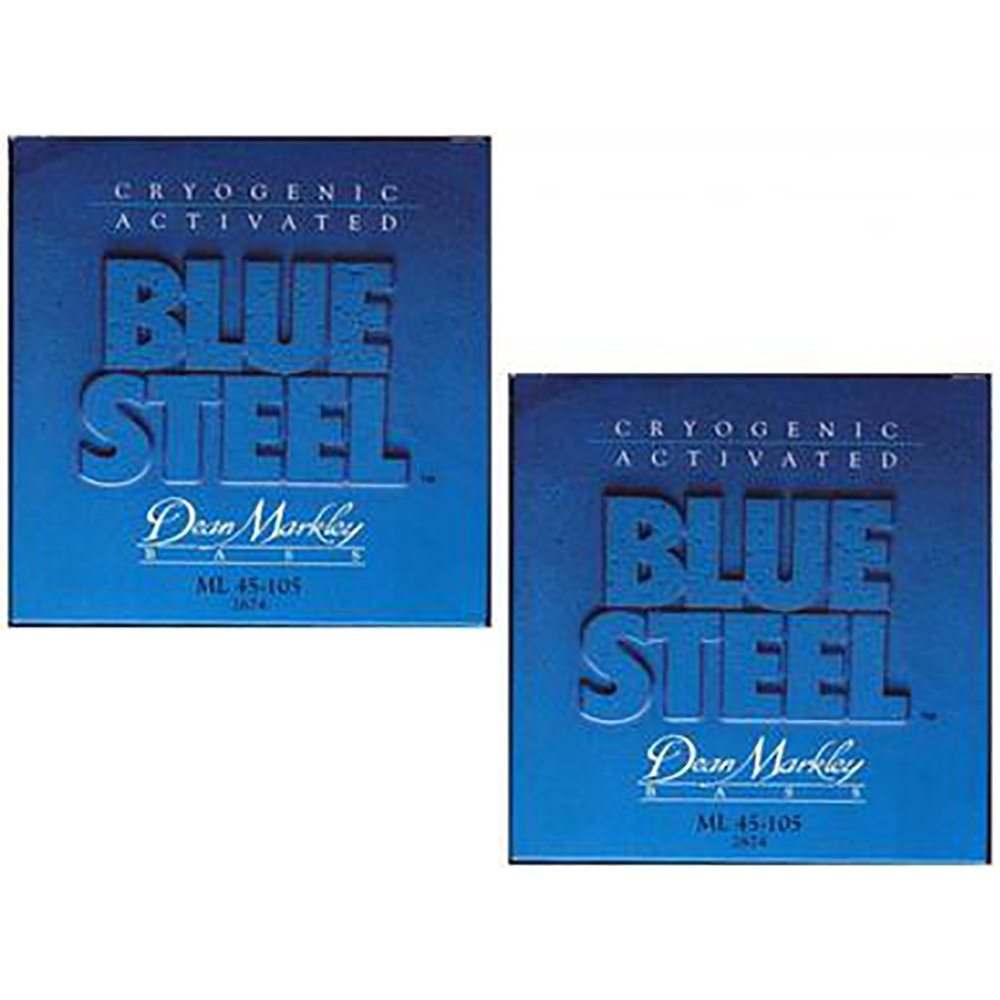 2 Sets Of Dean Markley 2674a Nickel Blue Steel Medium Light Bass Guitar Strings 45 105