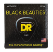 3-Pack of DR Strings Black Beauties Black Colored Acoustic Guitar Strings: Light 12-54