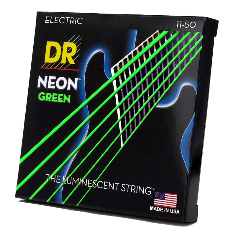 DR Strings Hi-Def Neon Green Colored Electric Guitar Strings: Heavy 11-50