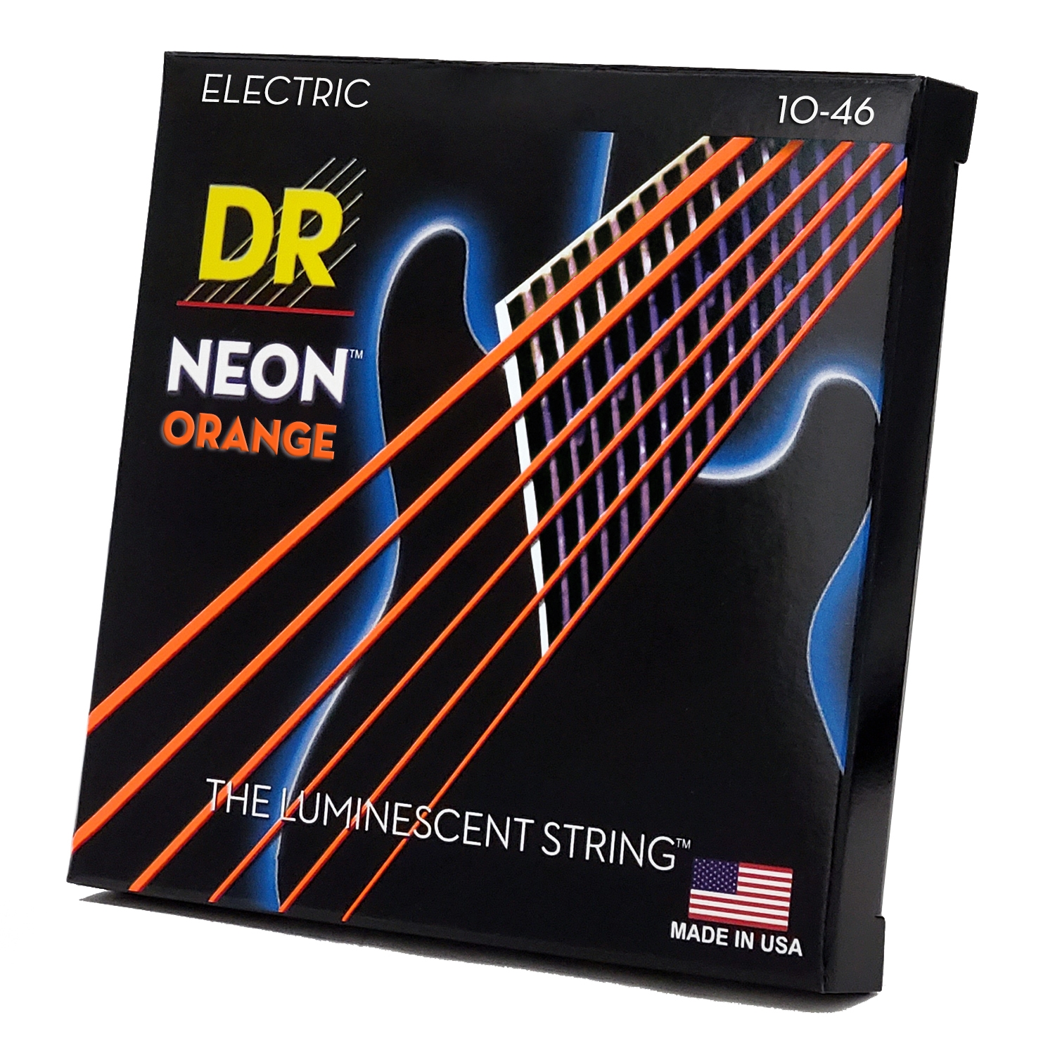 DR Strings Hi-Def Neon Orange Colored Electric Guitar Strings: Medium 10-46