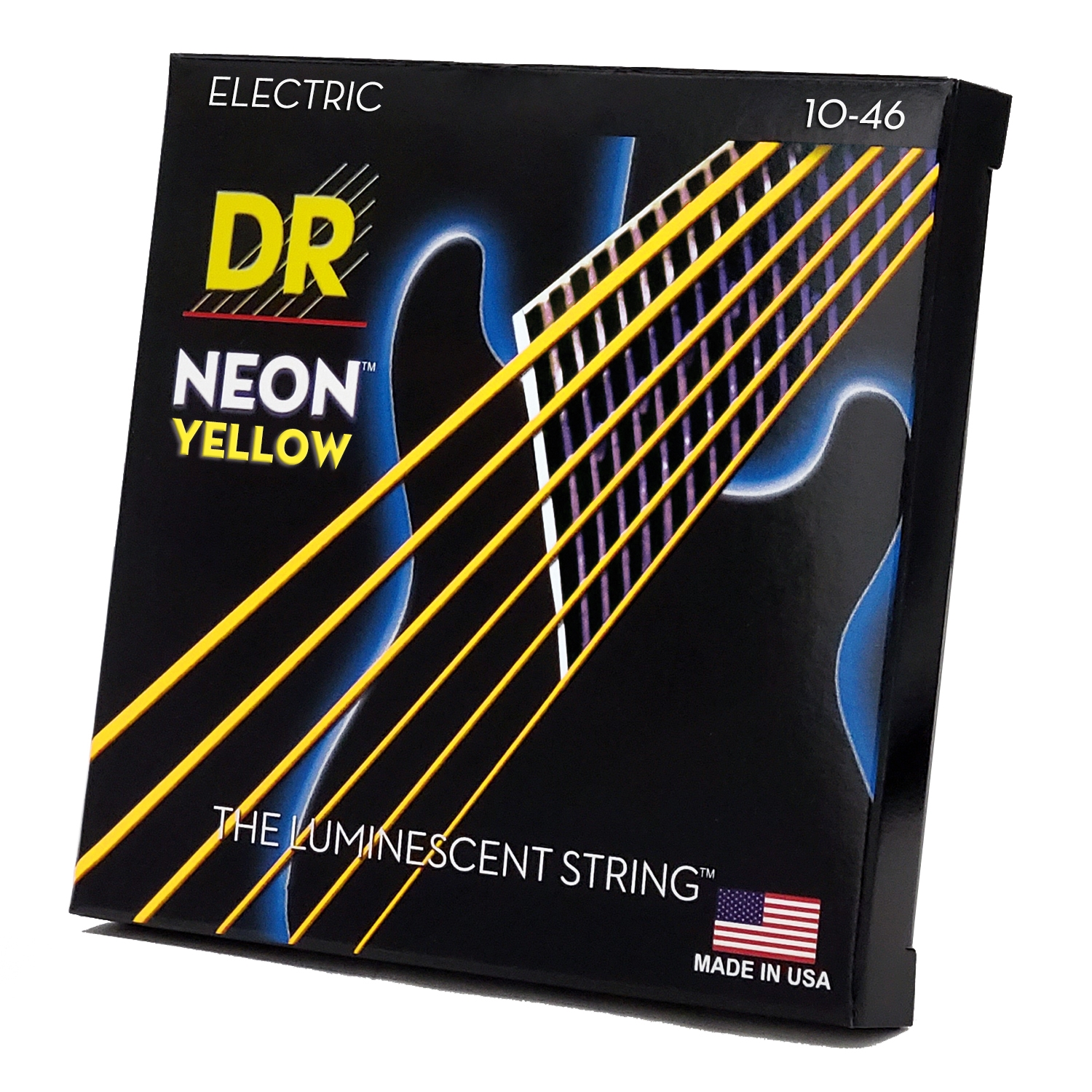 DR Strings Hi-Def Neon Yellow Colored Electric Guitar Strings: Medium 10-46