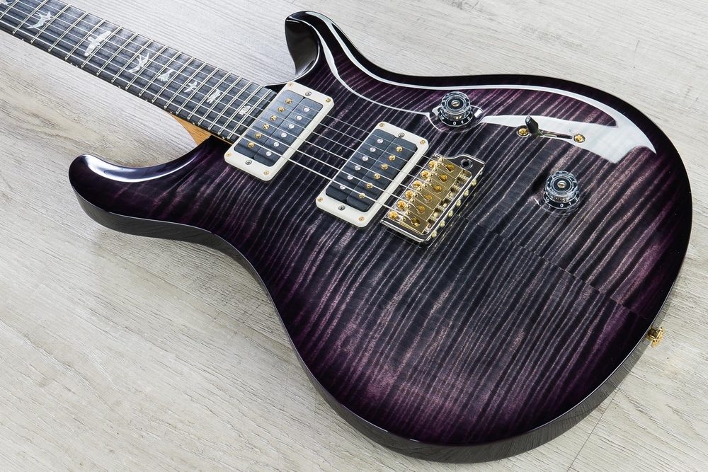 PRS Paul Reed Smith Wood Library Custom 24 Artist Package Electric Guitar, Pattern Thin, Hard Case - Charcoal Purple Burst