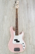 G&L USA LB-100 4-String Electric Bass, Caribbean Rosewood Fingerboard, Hard Case - Shell Pink