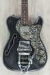 James Trussart Custom Guitars Rust on Cream Roses Pinstripe Deluxe SteelCaster Electric Guitar with Hard Case