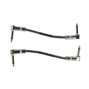 master patch cable pair 1 4 ts right angle plugs 6 inch