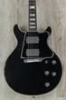 Rock N Roll Relics Thunders Custom Double Cut Electric Guitar, Rosewood Fingerboard, Light Aging, Hard Case - Black