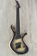 Skervesen Swan 7 FF 7-String Fanned Fret Electric Guitar, Poplar Burl Top, Hard Case - Black Burst