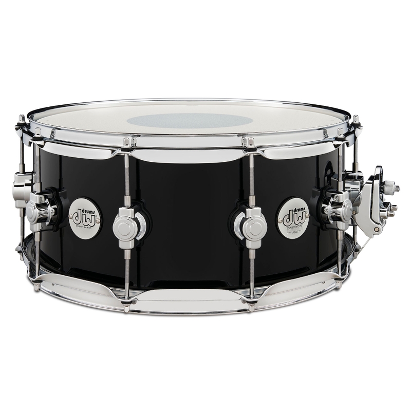 DW Design Series Maple Snare Drum, 6.5-inch x 14-inch, Piano Black Gloss Lacquer