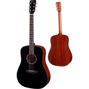 eastman e2d acoustic guitar w solid cedar top solid sapele back sides black