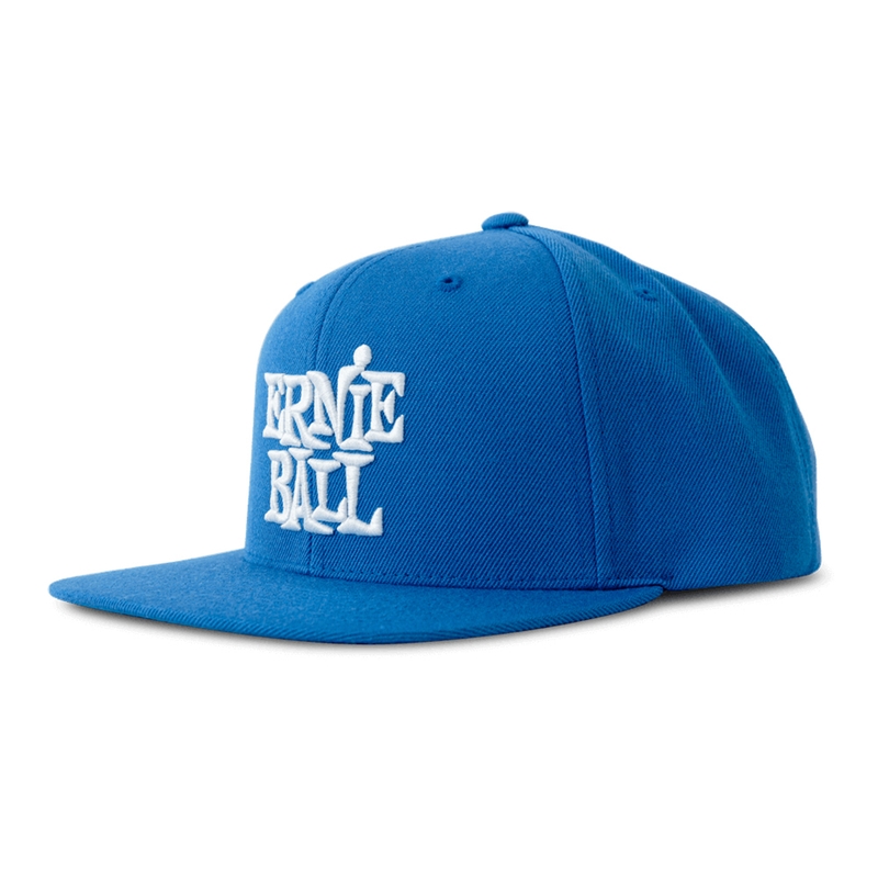 Ernie Ball 4156 Stacked Logo Hat, Blue w/ White Logo