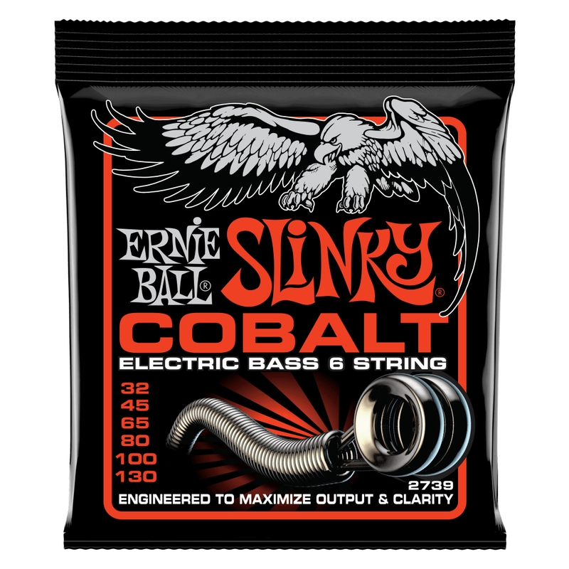 Ernie Ball 2739 6-String Slinky Cobalt Electric Bass Strings, 32-130
