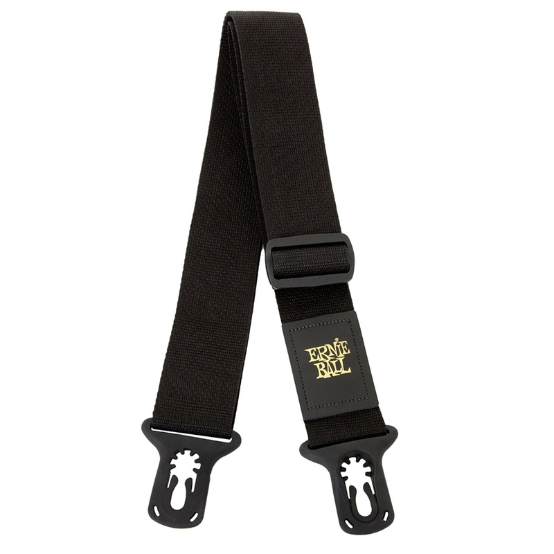 Ernie Ball Polylock Locking Strap for Electric Guitar and Bass in Black
