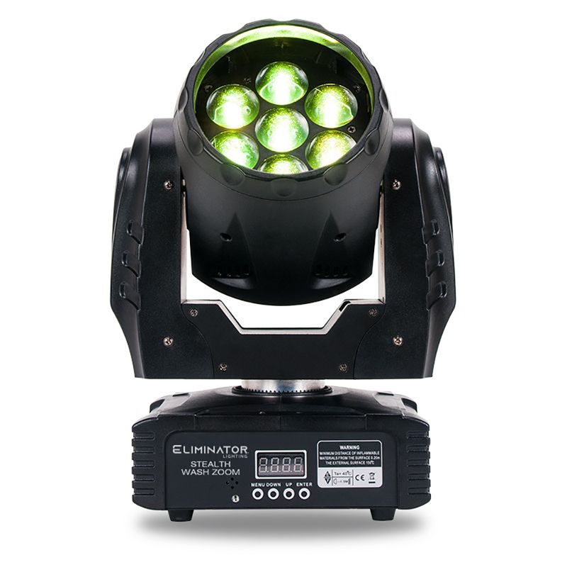 Eliminator Lighting Stealth Wash Zoom Compact Wash Moving Head, Motorized Zoom