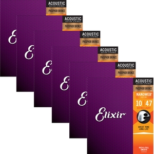 elixir nanoweb phosphor bronze extra light acoustic guitar strings 16002 6 sets