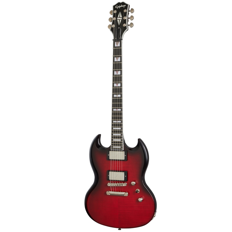 Epiphone SG Prophecy Guitar, Ebony Fretboard, Red Tiger Aged Gloss