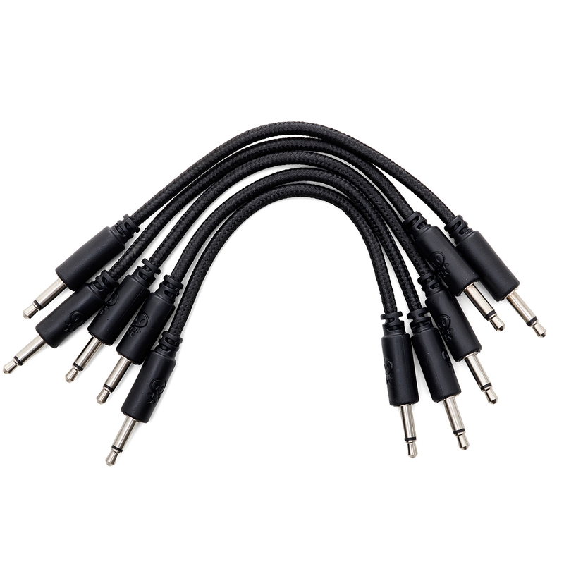 Erica Synths 5-Pack of Braided Eurorack Patch Cables, 30cm, Black