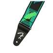 Fender 2-Inch Neon Monogrammed Guitar Strap, 34-59" Long, Green/Blue