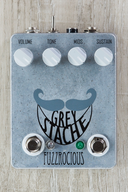 Fuzzrocious Pedals Grey Stache Fuzz Guitar Effects Pedal, Diode and Latching Oscillation Mods - Grey