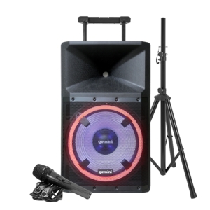 gemini gsp l2200pk bluetooth 2200 watt speaker with party lights and media player