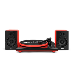 gemini tt 900 stereo turntable system black and red