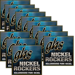 12 Sets of GHS R+EJM Nickel Rockers, Pure Nickel Electric Guitar Strings, Custom Medium (11-52)