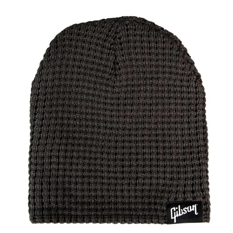 Gibson Guitars Charcoal Logo Beanie, One Size Fits Most, Black