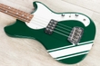 G&L USA Launch Edition Fallout Short Scale Bass, Racing Green w/Competition Stripes, Caribbean Rosewood Fretboard