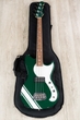 G&L USA Launch Edition Fallout Short Scale Bass, Racing Green w/Competition Stripes, Caribbean Rosewood Fretboard