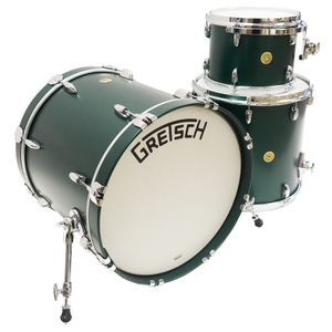 gretsch drums 3pc broadkaster drum kit 18x20 bass 9x12 rack 16x16 floor satin cadillac green